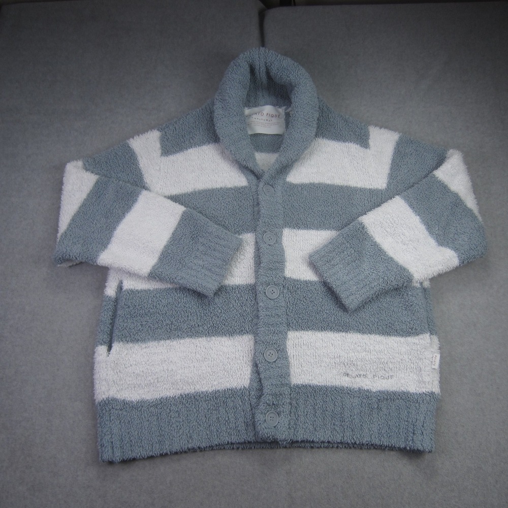 Gelato Pique Cardigan Homme Large Gray Striped Shawl Collar Sweater‎ Christmas